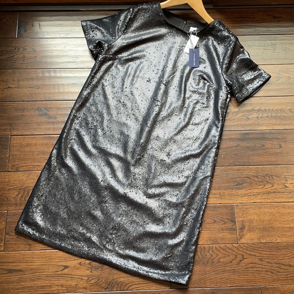 NWT GAP black sequin dress t-shirt style relax fit - Picture 2 of 11